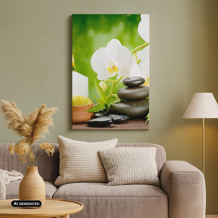 Bilder auf Leinwand Blume aromatherapie spa Leinwandbild mit Rahmen 45x80cm Wandbilder Dekoration Wo