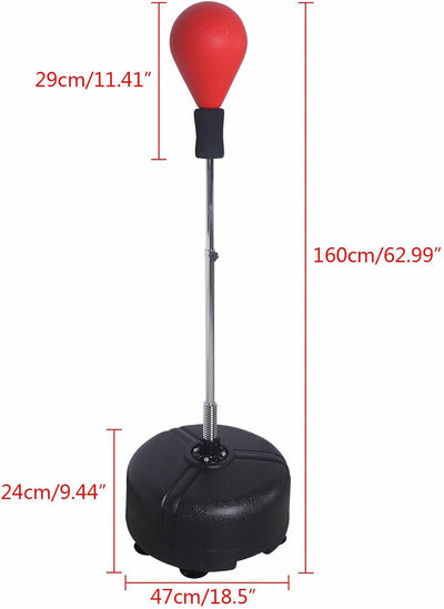 Punchingball Erwachsene Boxtraining Freistehender Standboxsack Höhenverstellbarer Stehend 120-160cm