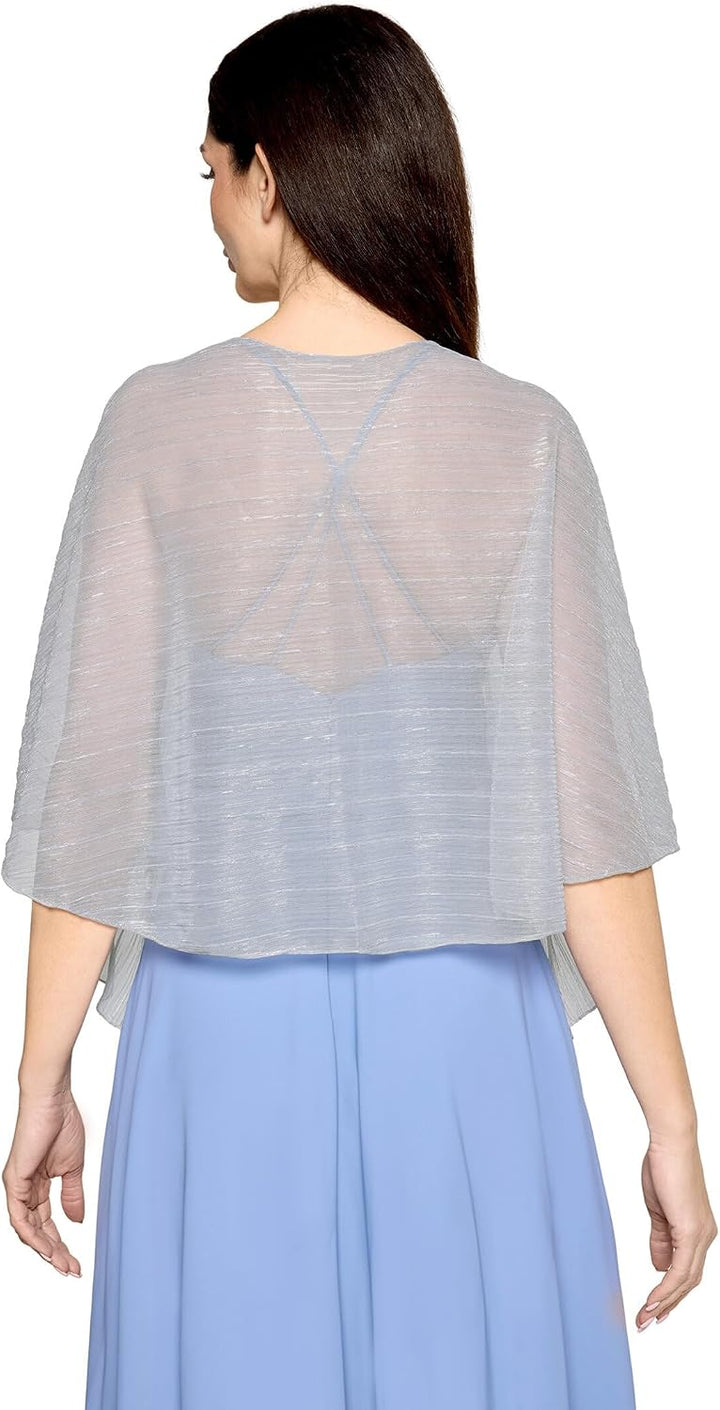Vera Mont Damen Cape im Glitzer-Look Standard Einheitsgrösse Grau/Silber, Standard Einheitsgrösse Gr