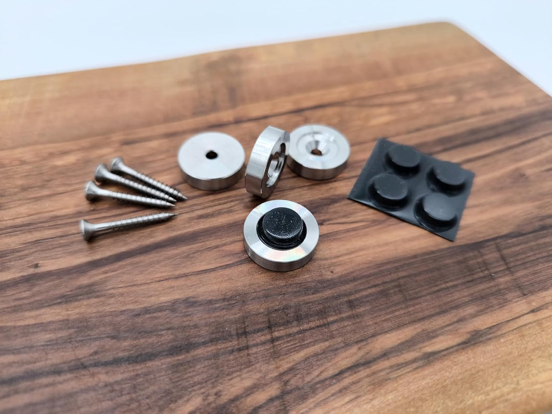 Stabile Premium Standfüsse aus Metall - Edelstahl, Aluminium oder Messing - 4er Set - für DIY Projek