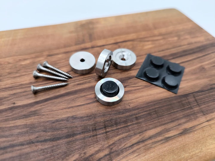 Stabile Premium Standfüsse aus Metall - Edelstahl, Aluminium oder Messing - 4er Set - für DIY Projek