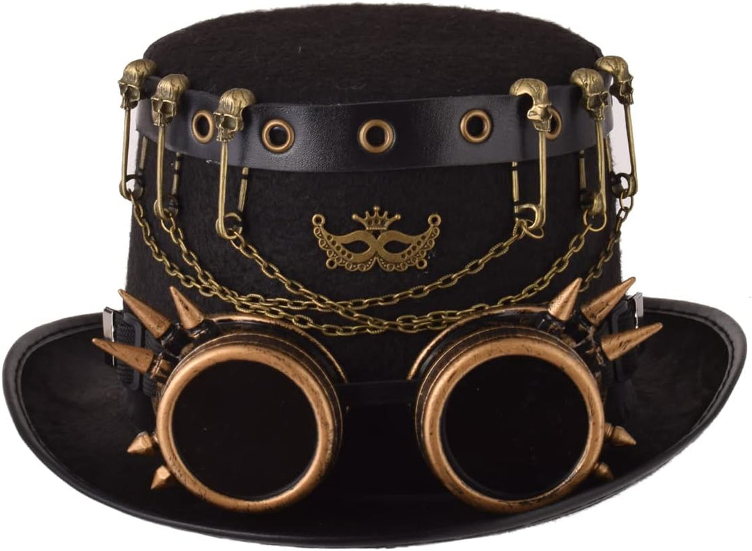 GRACEART Damen Tierohren Steampunk Hut mit Brille Bronze, Style-15, L L Style-15, L Style-15