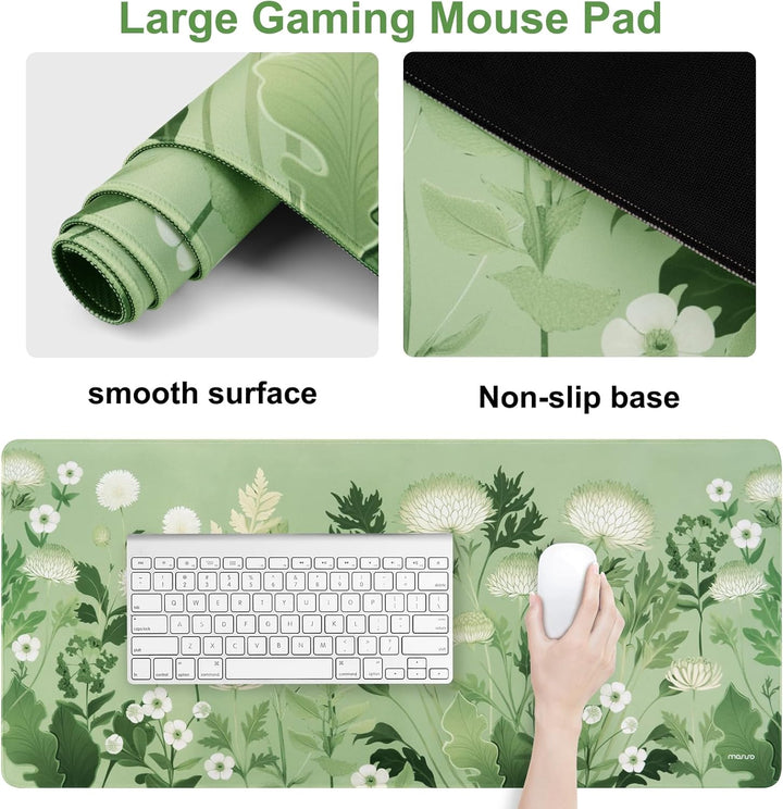 MOSISO Handgelenkauflage für Tastatur Mauspad Set,Wilde Chrysantheme Grosses Mauspad&amp;Tastaturund Mou