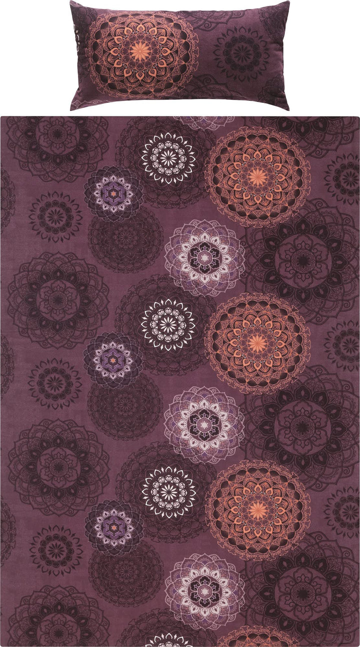 Erwin Müller Bettwäsche Mako-Satin Mandala aubergine Grösse 40x80 cm / 135x200 cm - feinfädig, tempe