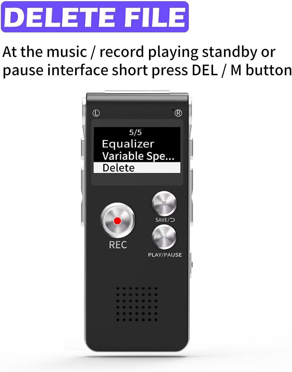 Digitales Diktiergerät, 32GB, Mini-Aufnahmegerät, unterstützt 30 Stunden kontinuierliche Aufnahme, w
