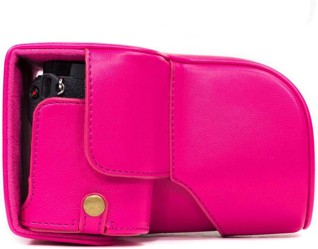 MegaGear Sony Alpha A6500 (up to 16-70mm Objektiv) Ever Ready Leder Kamera-Case mit Trageriemen und