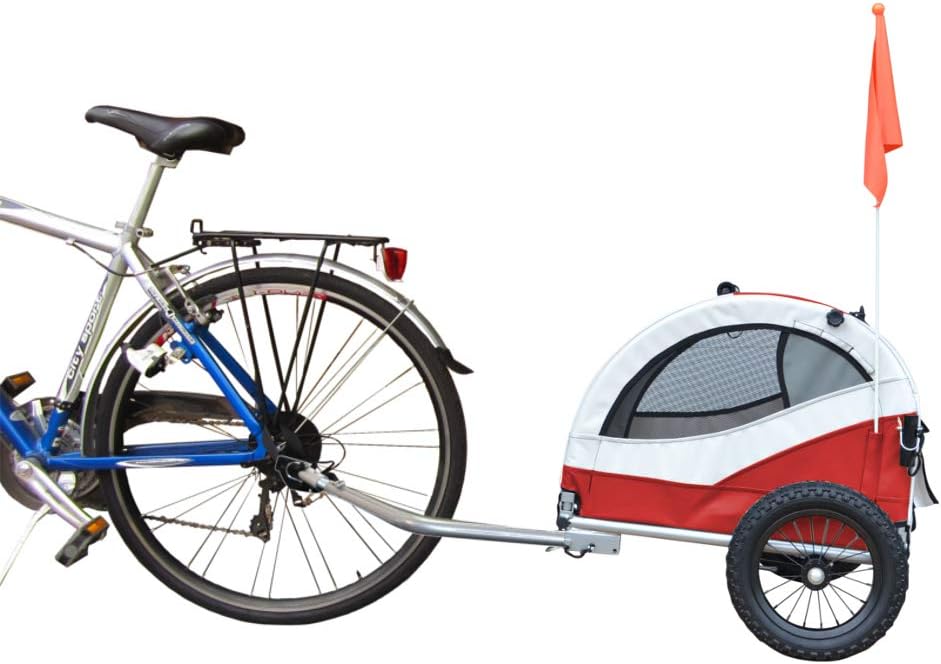PAPILIOSHOP KUMA Anhänger Fahrradwagen Kinderwagen Transport Hund Tiere (rot), Rot