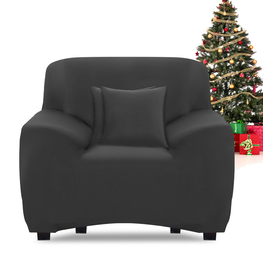 FIGOOO Sofabezug 1 Sitzer Stretch Sofabezüge mit Armlehnen Spandex Couchbezug Modern Anti-Rutsch Was