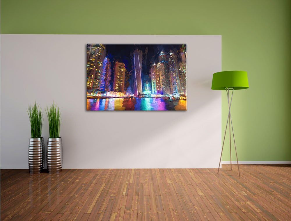 Pixxprint Dubai Burj al Arab / 100x70cm Leinwandbild bespannt auf Holzrahmen/Wandbild Kunstdruck Dek