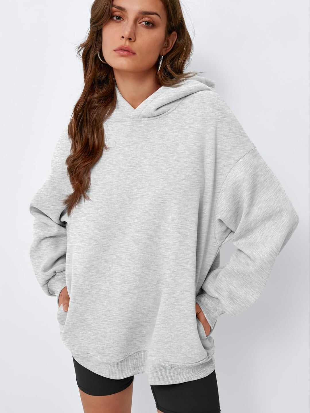 EFAN Damen-Kapuzenpullover, übergross, Fleece, Kapuzenpullover, Tops, Pullover, lässig, bequem, Herb