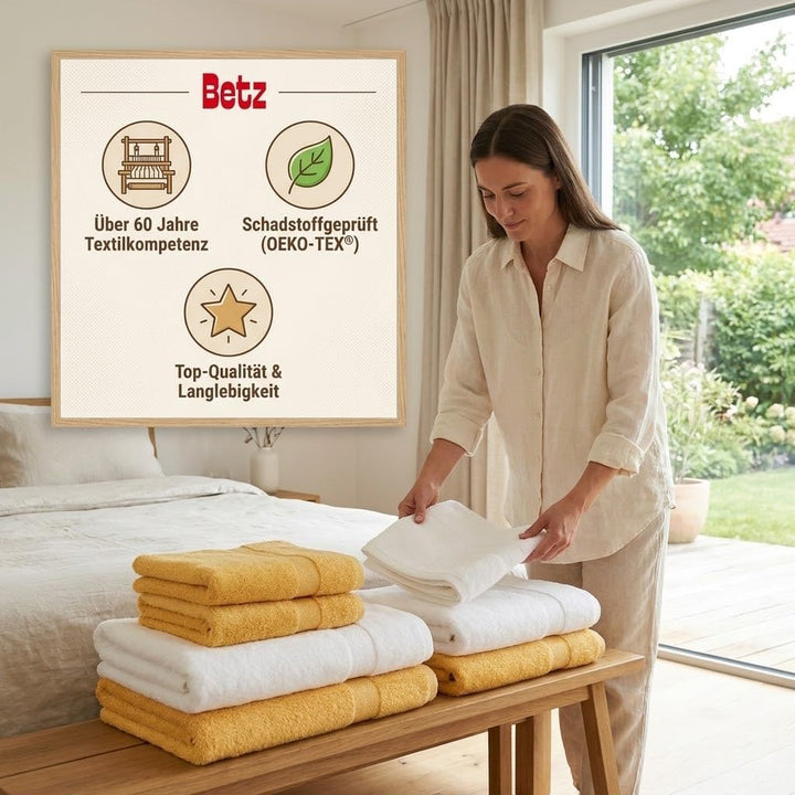 Betz 12-TLG. Handtuch Set Premium 100% Baumwolle 2 Duschtücher 4 Handtücher 2 Gästetücher 2 Seiftüch