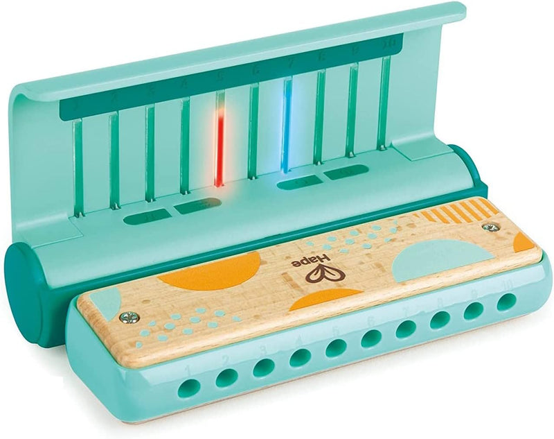 Hape Leuchtende Lern-Harmonica | Mundharmonika Musikspielzeug mit Licht für Kinder | ab 3 Jahren, Bl