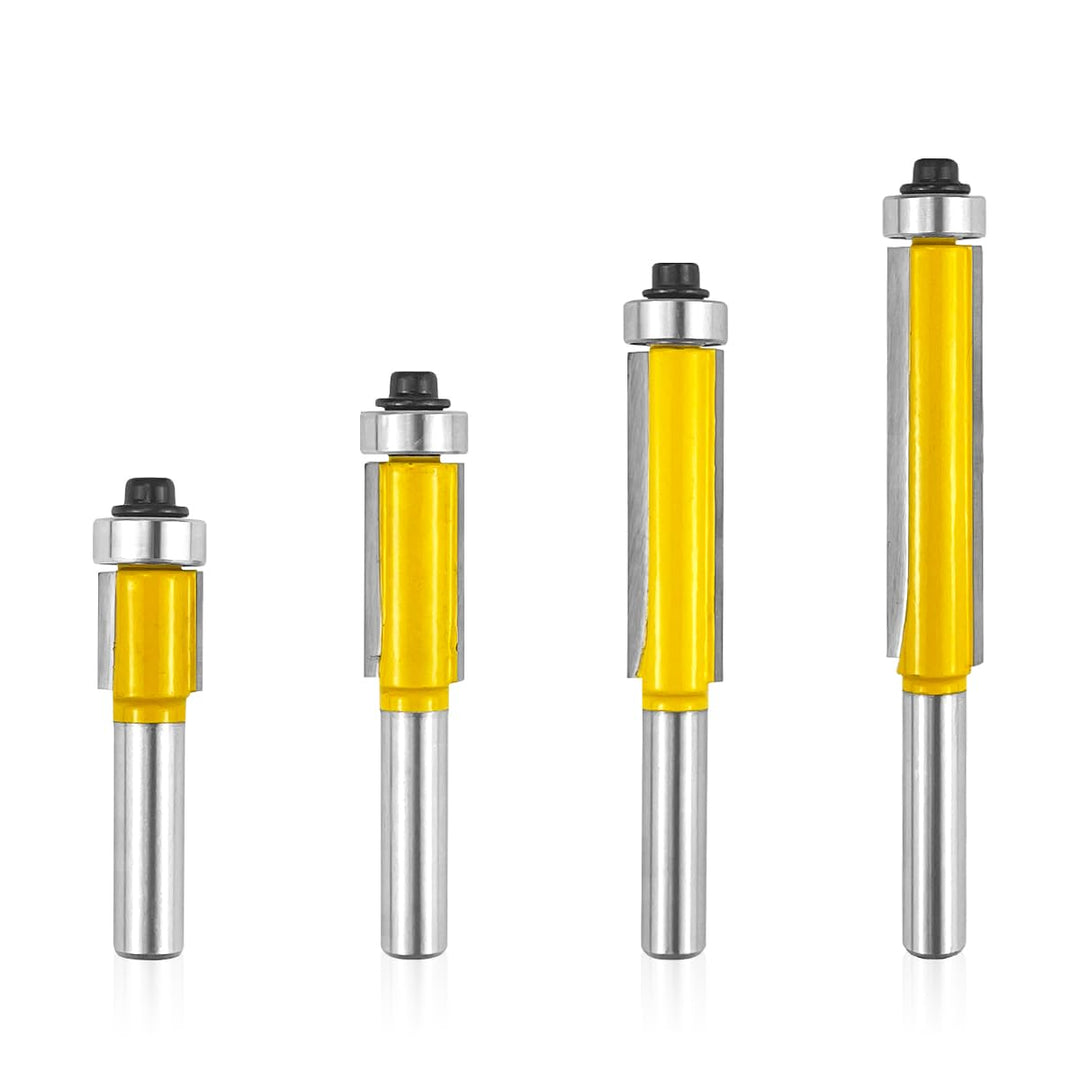 4 Stück Bündigfräser Kugellager Oben, Fräser für Oberfräse 8mm, bündigfräser 8mm, Fräser Set Kanten