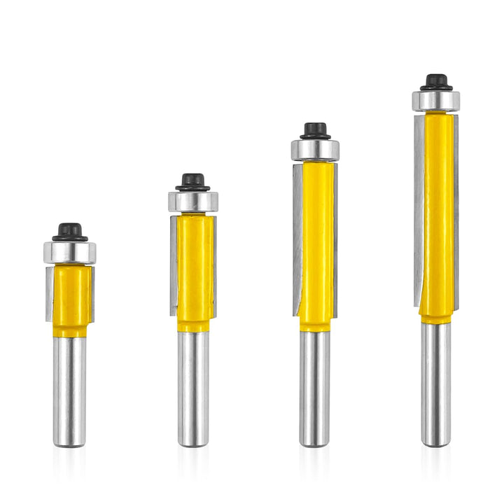 4 Stück Bündigfräser Kugellager Oben, Fräser für Oberfräse 8mm, bündigfräser 8mm, Fräser Set Kanten