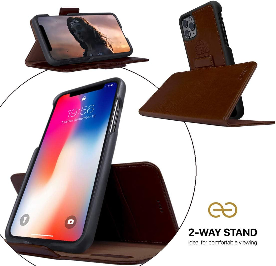 Dreem Fibonacci 2in1 Handyhülle Flipcase für iPhone 11 Pro | Magnetisches iPhone Case | TPU Etui Led