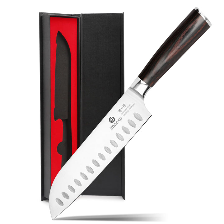 iMarku Antihaft Santoku Messer Profi Kochmesser [Ultra Scharfem] Japanisches Allzweck Küchenmesser [