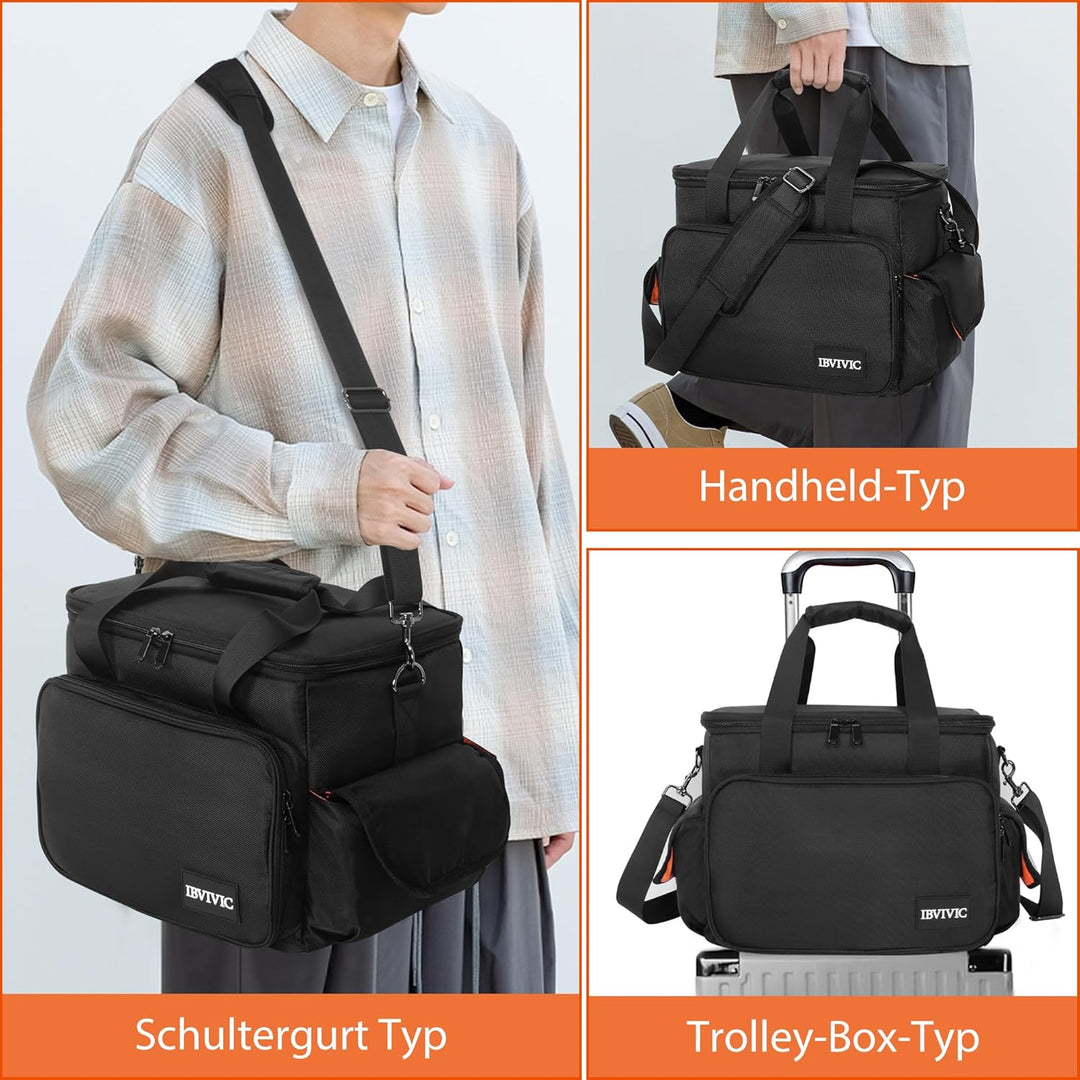 OUUTMEE DJ Tasche, DJ Cable File Bag, verstellbaren Trennwänden und Zwei separaten Taschen, 35 * 30