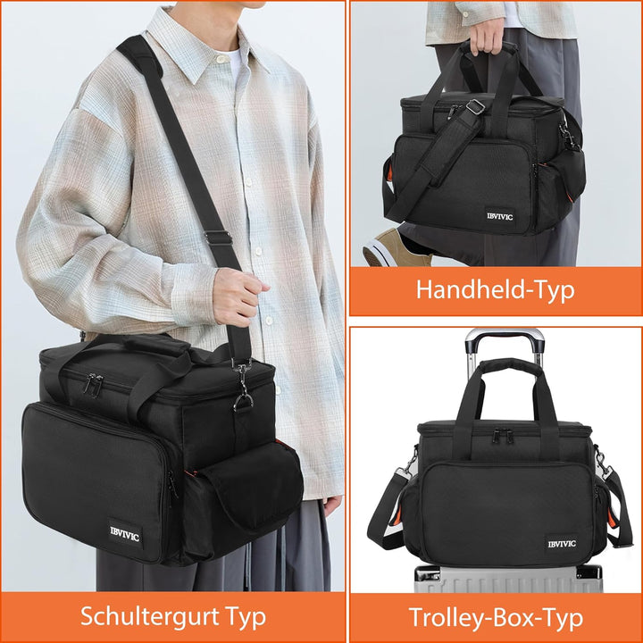 OUUTMEE DJ Tasche, DJ Cable File Bag, verstellbaren Trennwänden und Zwei separaten Taschen, 35 * 30