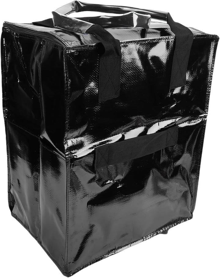 Jectse Einkaufstrolley mit Rollen, Faltbare Einkaufstasche (BLACK) Schwarz, Schwarz