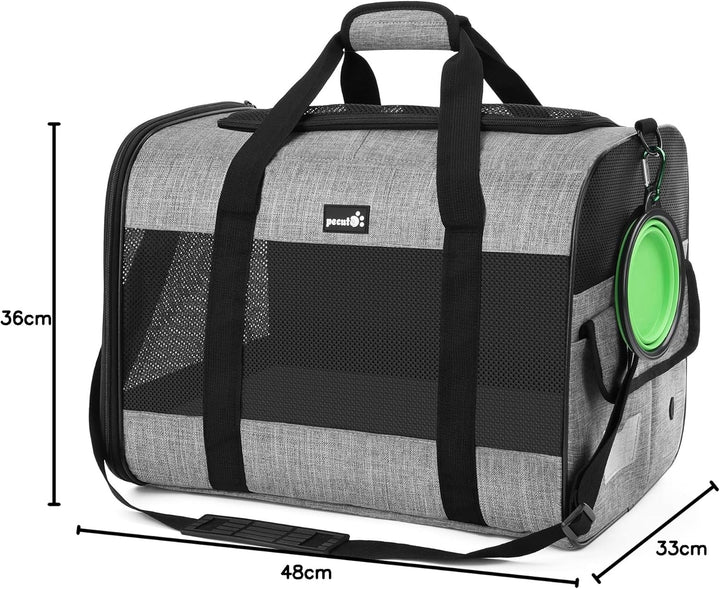 pecute Hundetasche Faltbar Hundebox Auto Mit Atmungsaktives Netzgewebe, Katzentransportbox Für Katze