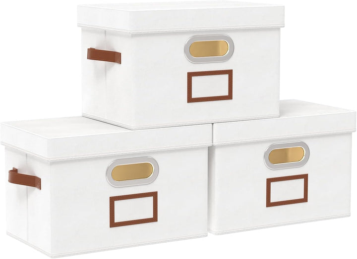OUTBROS Aufbewahrungsbox mit Deckel und Griff, Faltbarer Aufbewahrungsbox aus Stoff Aufbewahrungskör