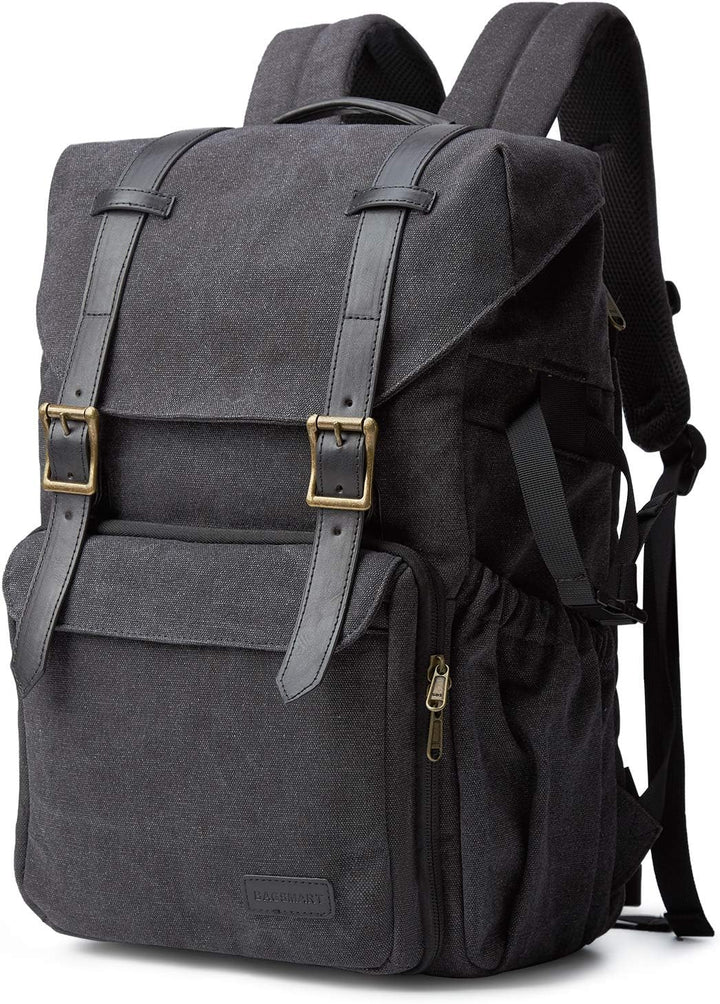 BAGSMART Fotorucksack DSLR Kamerarucksack Canvas Diebstahlsicher Wasserabweisend mit Regenschutz für