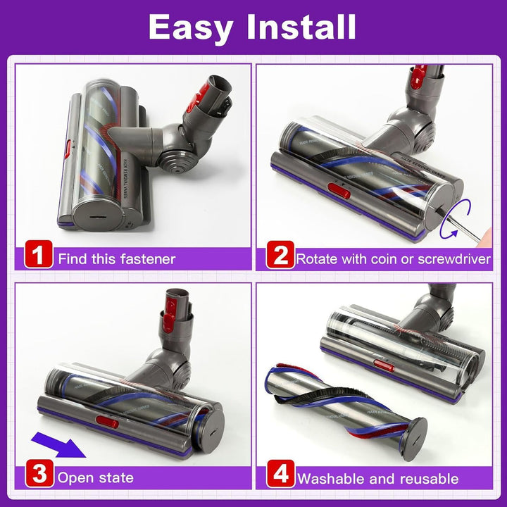 Ersatzbürstenkopf mit hohem Drehmoment für Dyson V11 V15 V10 V8 V7 Models,Bodenbürste mit Einstellba