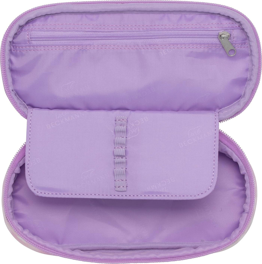 Beckmann, Ovales Schlamperetui Unicorn Princess Purple, Federmäppchen Schlampermäppchen, Grundschule