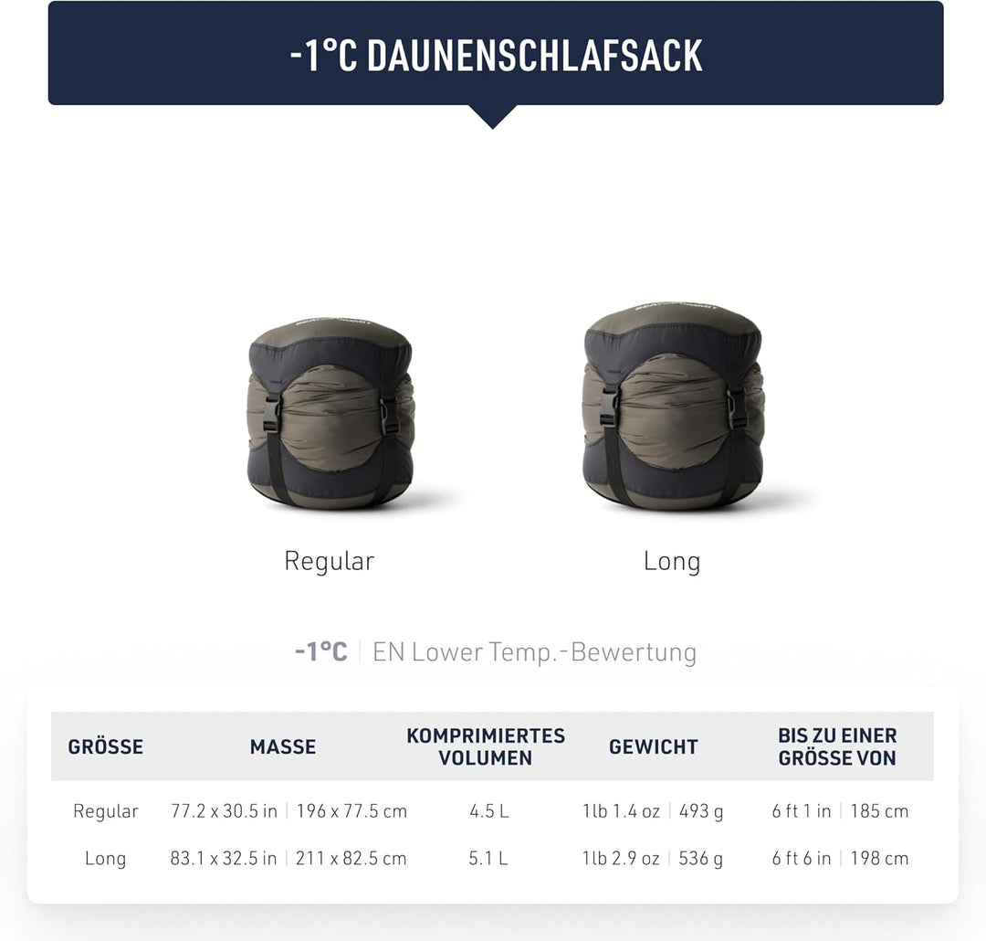 Sea to Summit Spark Down Schlafsack Long 30 Grad, Long 30 Grad