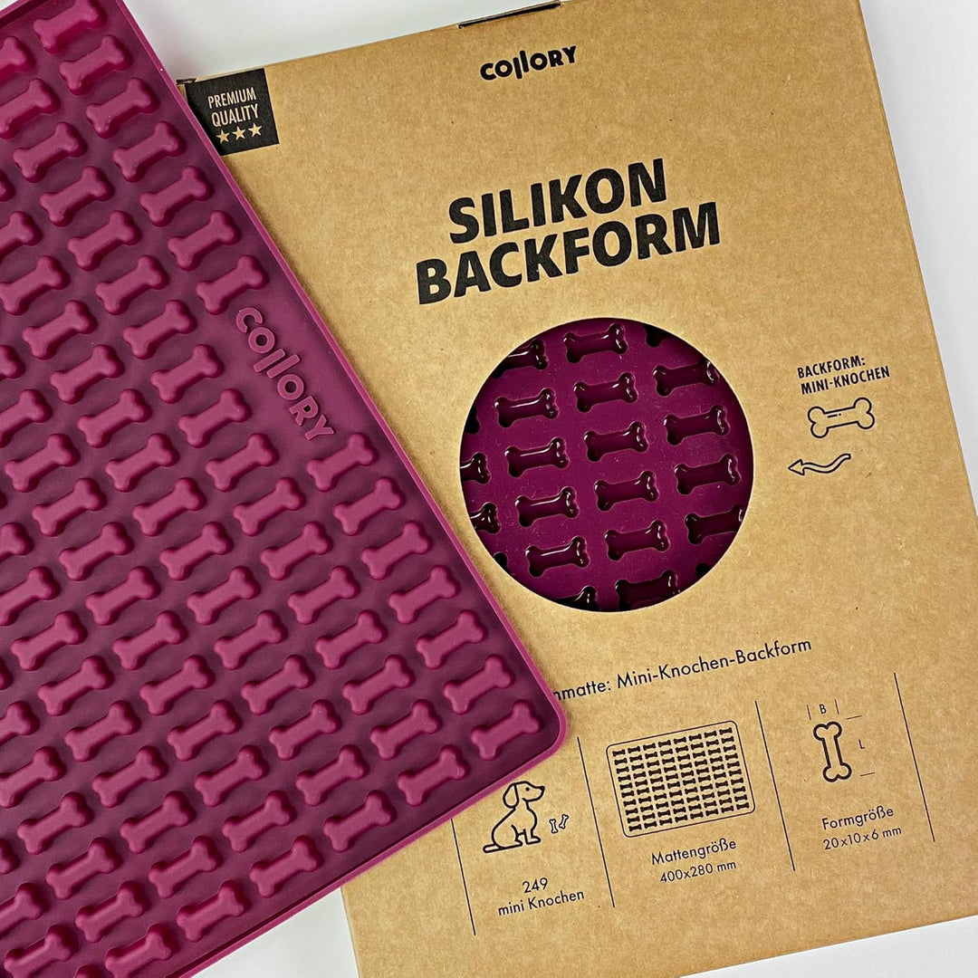 Collory® Mini Knochen (2cm) Silikon Backmatte, Backform für mini DIY Hundekekse und Leckerlis, Knoch