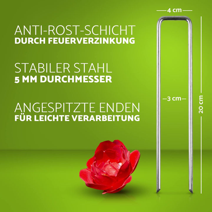 Anti-Rost Erdanker (Ø 5 mm) für extrem Harte Böden – Unglaublich Stabiler, verzinkter Stahldraht (ro
