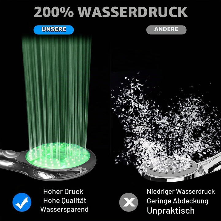 Duschkopf, beleuchtet, 7 Farben, LED-Duschkopf, 3 Modi, Handbrause, nur LED, 12,5 cm, beleuchtete Fa