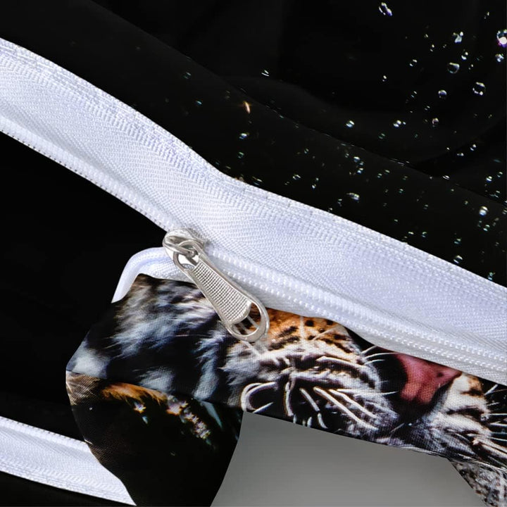 DXHOME Bettwäsche 155x220 Tiermotiv Tiger 3D Effekt Bettzeug Weich Hochwertig Schwarz Gelb Mikrofase