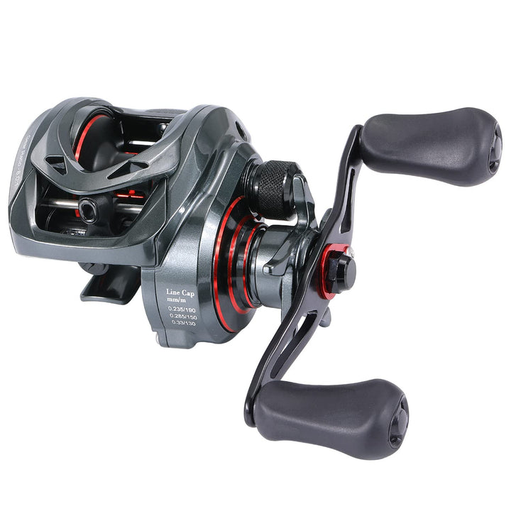 Sougayilang MAX Baitcasting Rolle 8.0:1 High Speed Gear Ratio Angelrolle 18LB Kohlefaser Drag Baitca