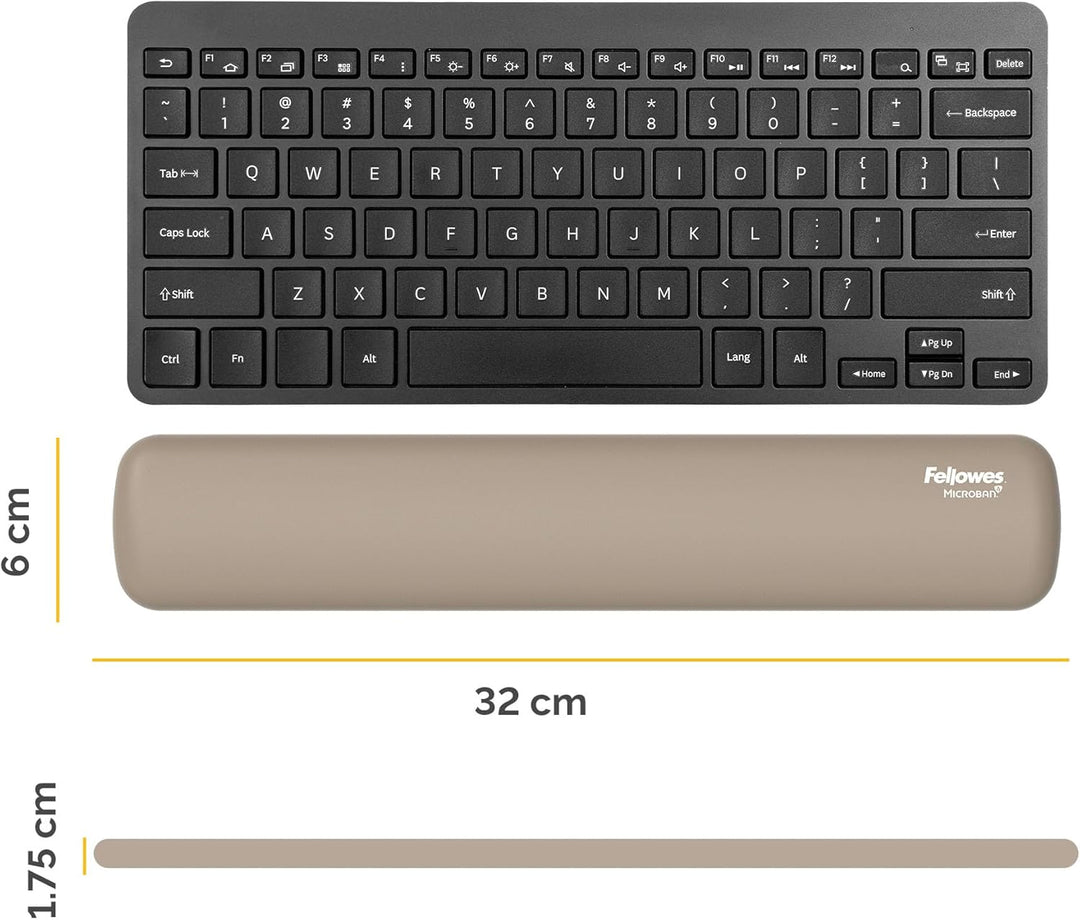 Fellowes Breyta kompakte Tastatur-Handgelenkauflage (TKL), Sand – mit HEX Cushion Silikonpolster für