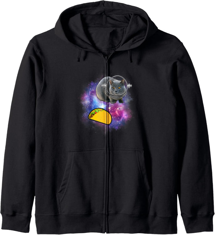 Funny Taco Space cat in the galaxy Kapuzenjacke