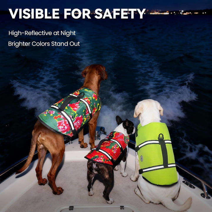 VIVAGLORY Ripstop Hunde Rettungsweste für Kleine Mittel Grosse Hunde Bootfahren, Hund Schwimmweste m