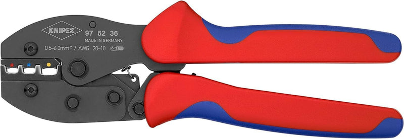 Knipex PreciForce® Crimpzange brüniert, mit Mehrkomponenten-Hüllen 220 mm 97 52 36 Single, Single