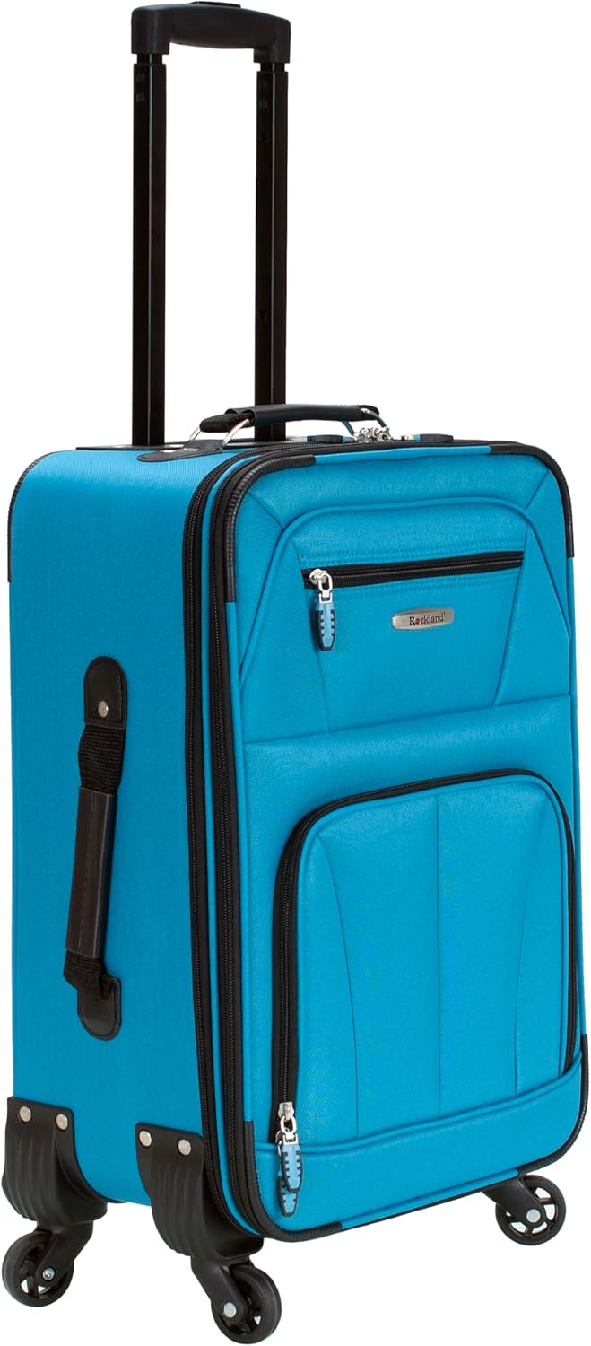 Rockland Pasadena Softside Spinner Rad Gepäck, türkis, Carry-On 20-Inch, Pasadena Softside Spinner W