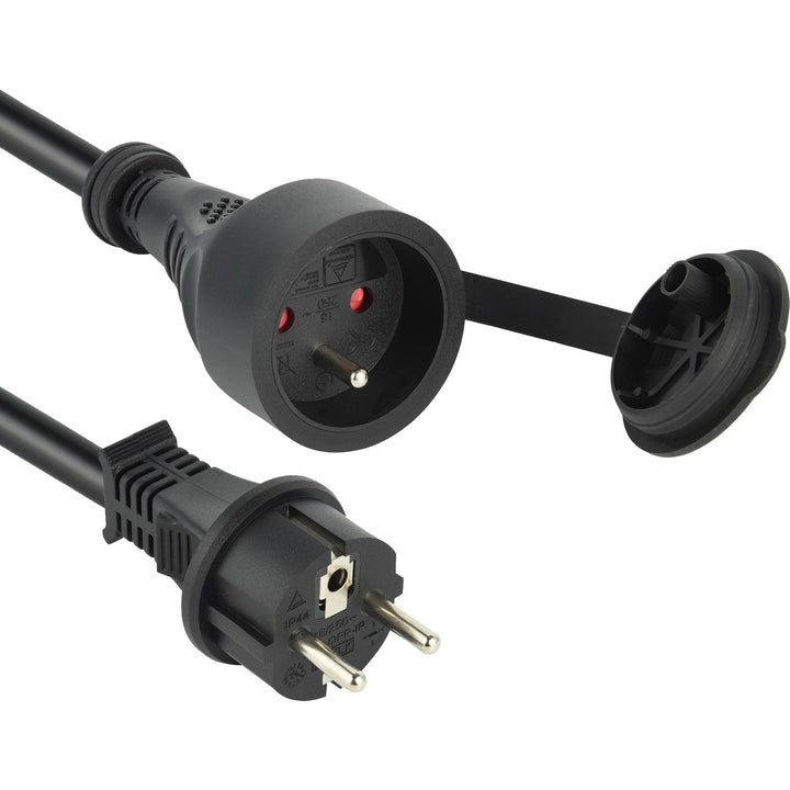 Electraline 20858018D Verlängerungskabel, IP44, wasserdicht, 25 m, Querschnitt 3G1,5 mm², Schwarz, 2