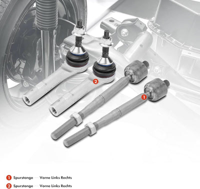 Frankberg 4x Spurstange Spurstangenkopf Vorderachse Links Rechts Kompatibel mit Model 3 5YJ3 2017-20