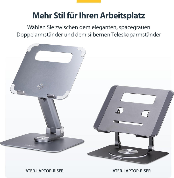 [StarTech. com Drehbarer Laptop-Ständer, um 360 Grad drehbar, ergonomische Schreibtischerhöhung für