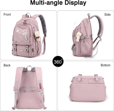 FANDARE Schulrucksack Schulrucksack Kinderrucksack Schultasche Jungen Mädchen Rucksack Schulranzen f