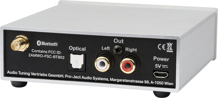 Pro-Ject BT Box S2 HD, Audiophiler hochauflösender Bluetooth 5.0 Empfänger, unterstützt aptX-HD, Sil