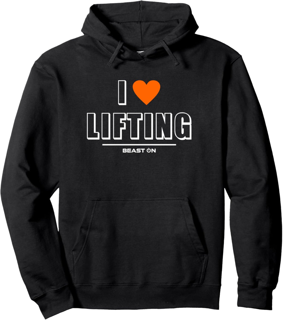 I Love Lifting Orange Gym Fitness Bodybuilding Gain Workout Pullover Hoodie