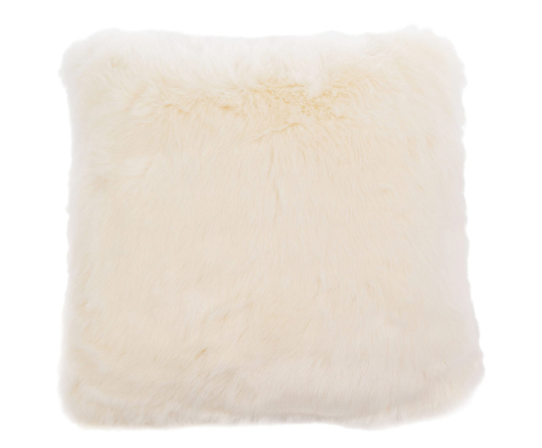 Gözze - Wohnkissenhülle, Kunstfell in edler Pelzoptik, Design Eisbär, 50 x 50 cm - Cremeweiss/Beige,