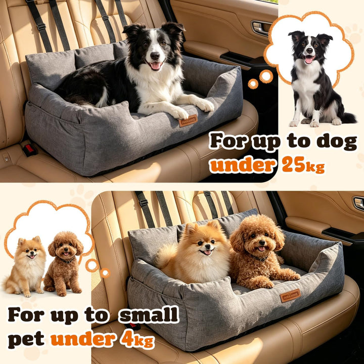 Nobleza - Hunde Autositz für Mittelgrosse und Grosse Hunde, Abnehmbarer und Waschbarer Auto Reise Hu