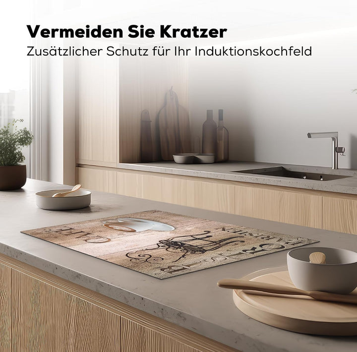 KitchenYeah© Herdabdeckplatte Einteilig Abdeckplatten Cerankochfeld Cafe 52L x 75B cm, Cafe 52L x 75