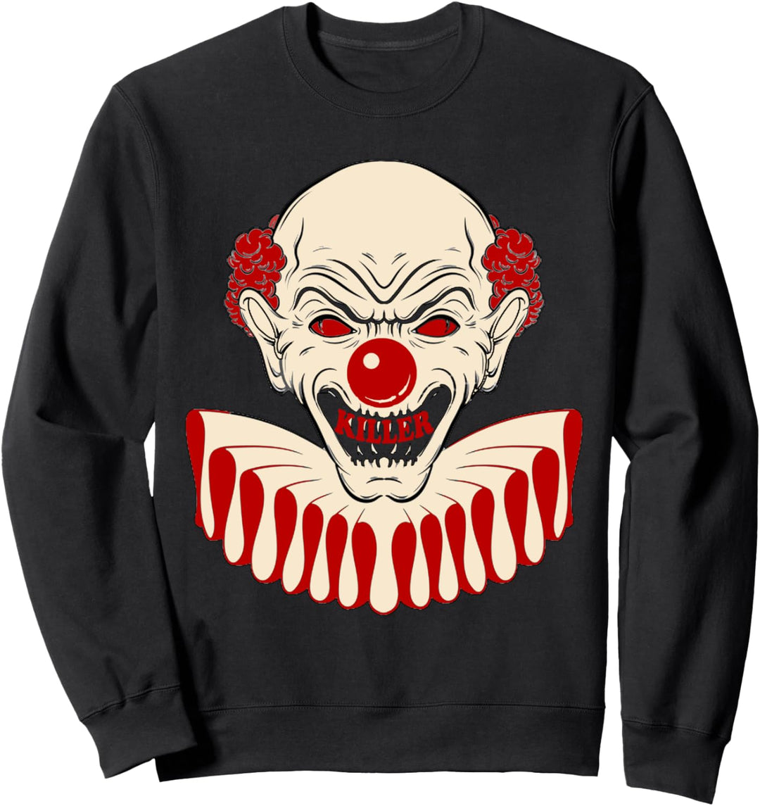 Evil Clown Horror Killer Clowns Scary Creepy Funny Halloween Sweatshirt
