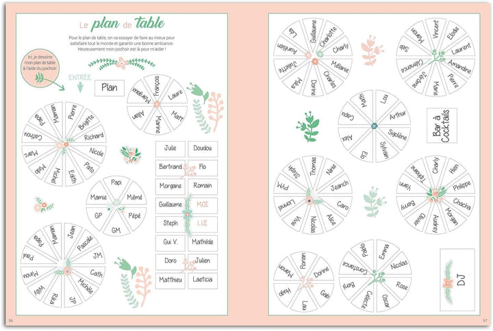 DRAEGER PARIS 1886 KT81 Mariage Fleuri Schreibwaren-Set, Mein Hochzeits-Organizer, Papier, Grün/Lach